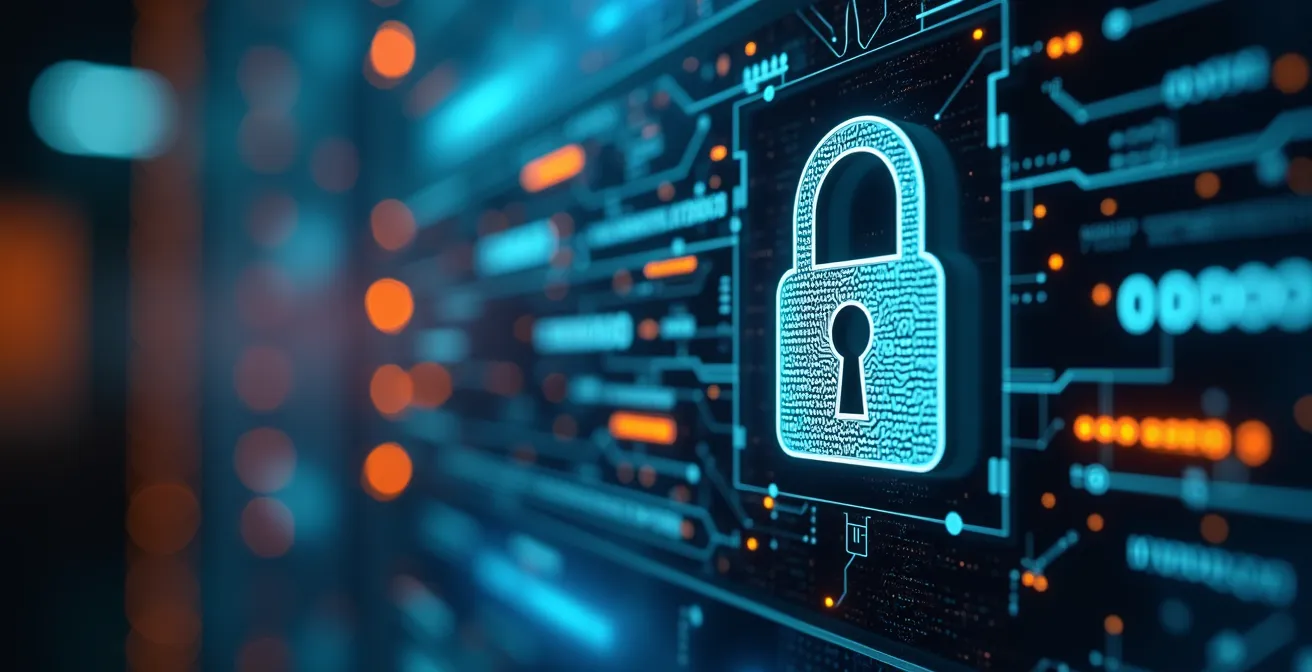 Hochsicherer Serverraum mit Sicherheitssystemen für Telematikdaten