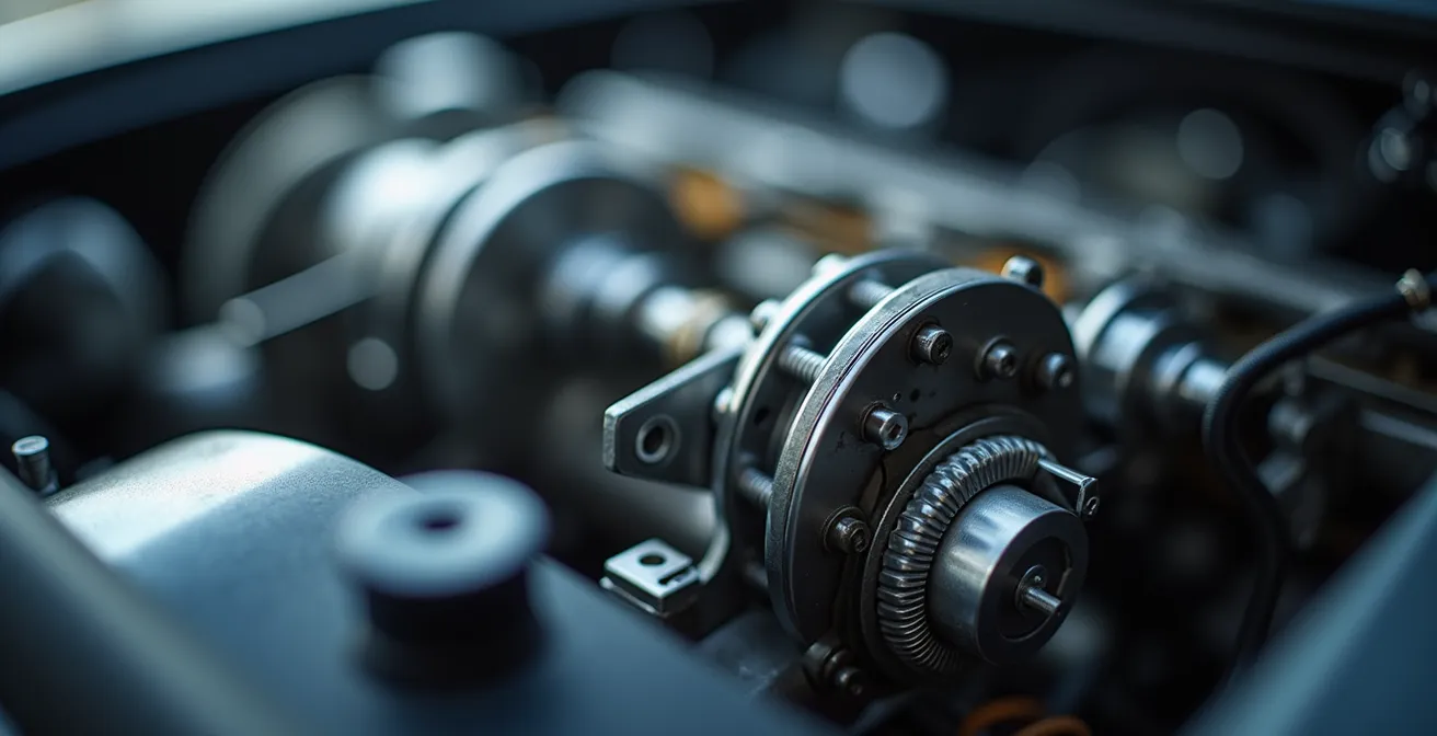 Nahaufnahme eines Rennmechaniker-Arbeitsplatzes mit Diagnose-Equipment