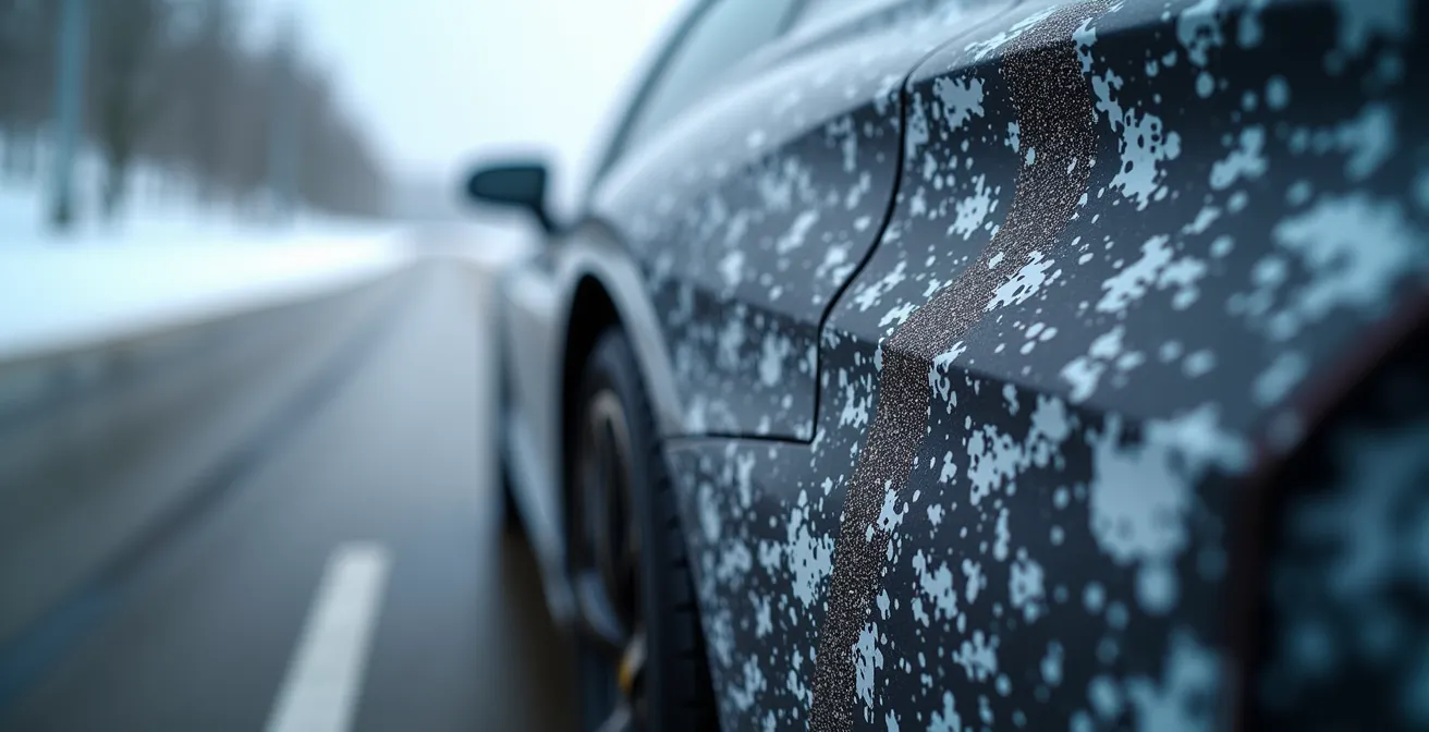 Getarnter Prototyp während Straßentests auf deutscher Teststrecke