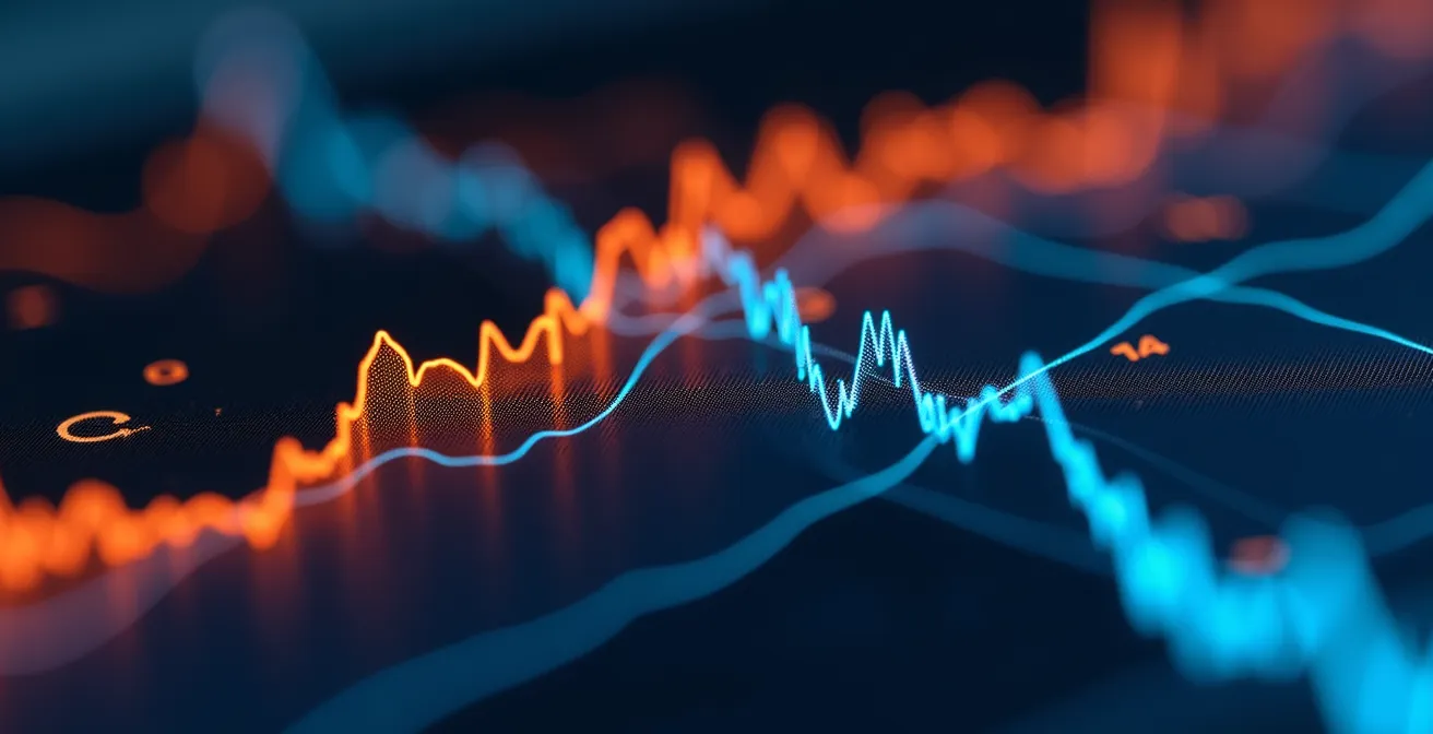 Detaillierte Makroaufnahme eines Datenanalyse-Bildschirms mit Throttle-Trace-Kurven