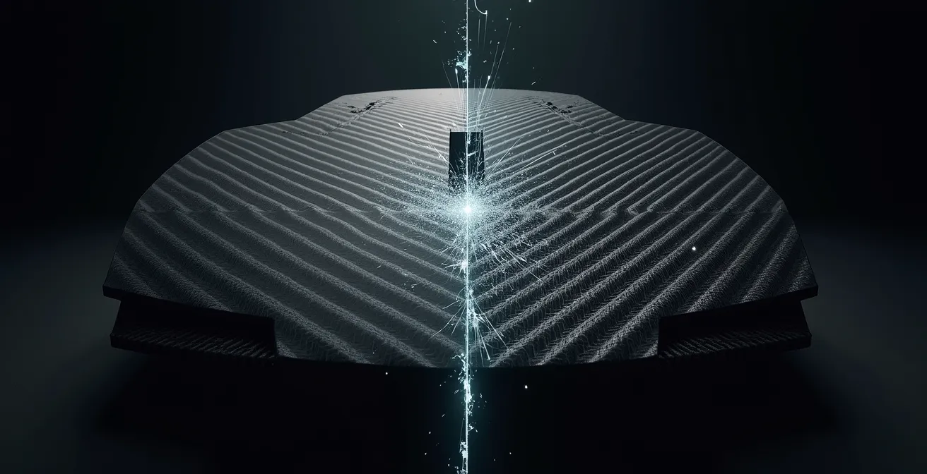 Ultraschallprüfung zeigt verborgene Delamination in Carbon-Struktur